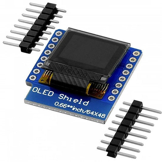 0.66 inch OLED Display Module 64x48 I2C for D1 Mini (SSD1306) - Compoden