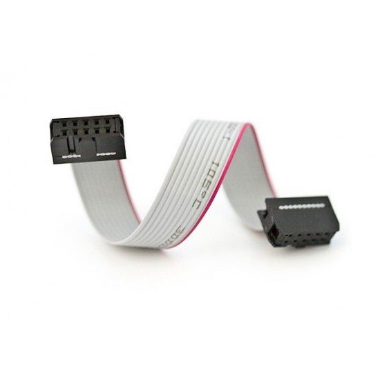 10 Pin Flat Ribbon Cable - with Female 2.54mm Pitch Connectors at both ends - 12" - Compoden