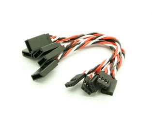 10cm Futaba 22AWG Twisted Extension Wire M to F – 2pcs - Compoden