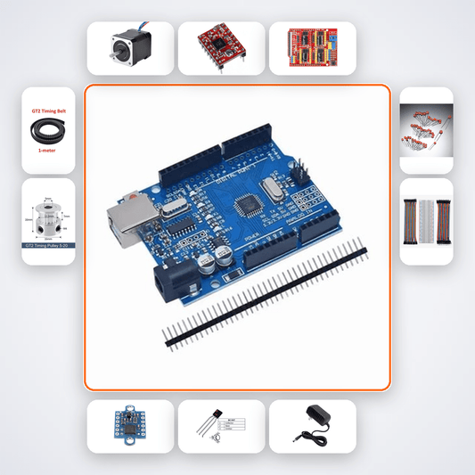 2-Axis CNC Laser Engraver Kit with Arduino Uno + Stepper Motor - Compoden