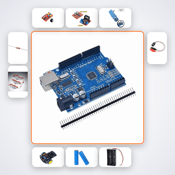 2-Axis Joystick Robot Control Kit with Arduino Uno + Motor - Compoden