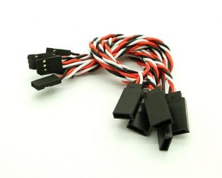 20cm Futaba 22AWG Twisted Extension Wire M to F – 2pcs - Compoden