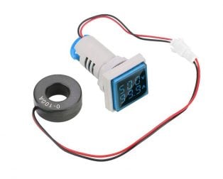 22mm 0-100A Ac 20-500V Digital Voltmeter Ammeter- Blue - Compoden