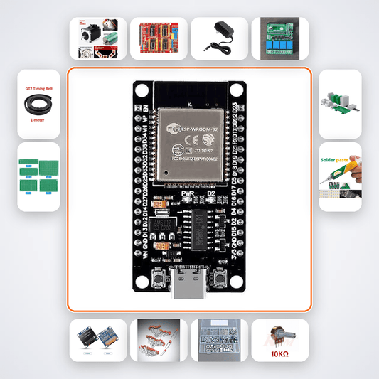 4-Axis CNC Router Kit with ESP32 + Stepper Motor - Compoden