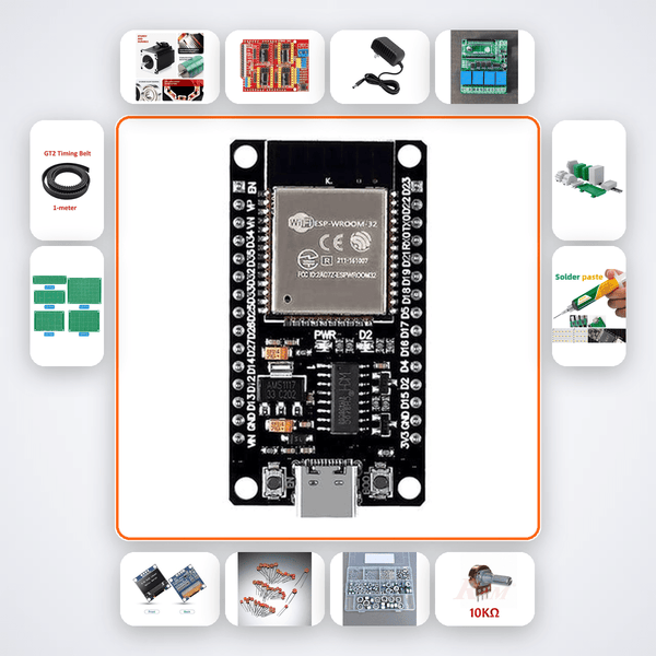 4-Axis CNC Router Kit with ESP32 + Stepper Motor - Compoden