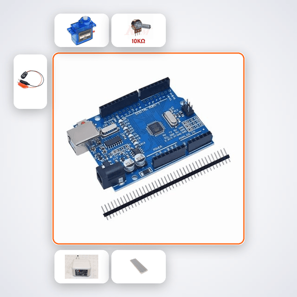 4-Axis Servo Arm Basic Kit with Arduino Uno + Servo - Compoden