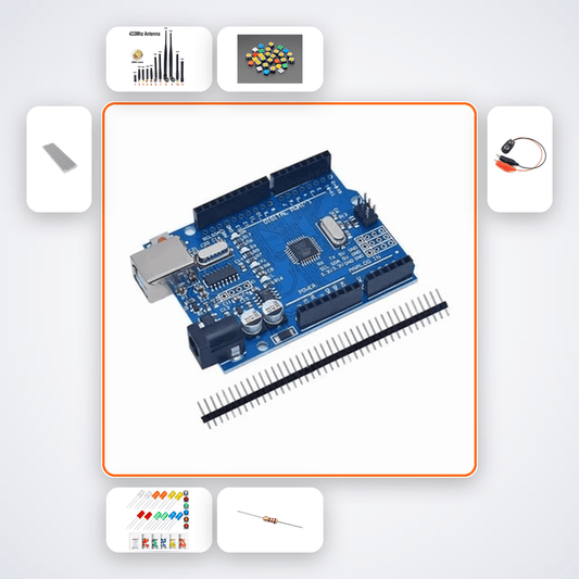 433MHz RF Button Remote Kit with Arduino Uno + LED - Compoden