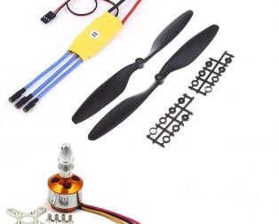 A2212 1400KV Brushless Motor for Drone with SimonK 30A ESC and 1045 Propeller Set - Compoden
