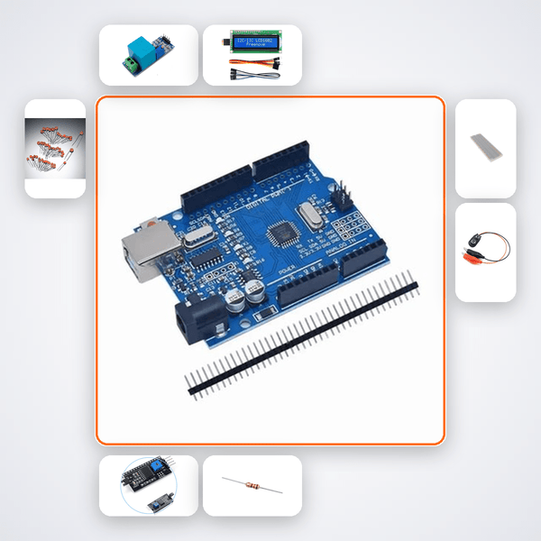 AC Line Frequency Meter Kit with Arduino Uno - Compoden