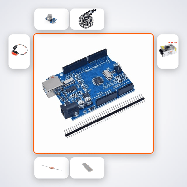 Air Quality Colour Indicator Kit with Arduino Uno + Sensor - Compoden