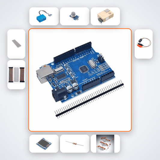 Air Quality Index Dashboard Kit with Arduino Uno + Sensor - Compoden