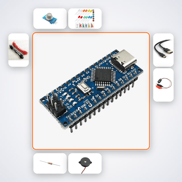 Arduino Air Quality Alert Kit Kit with Arduino Nano + MQ135 - Compoden