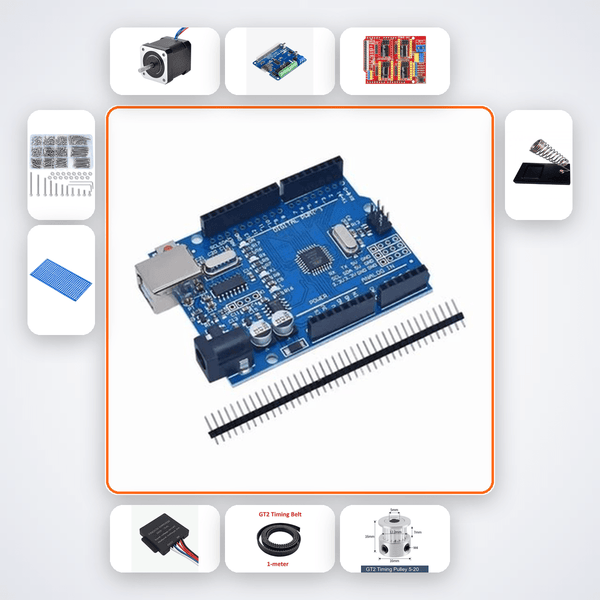 Arduino CNC 3-Axis GRBL Controller Kit with Arduino Uno + Stepper Motor - Compoden