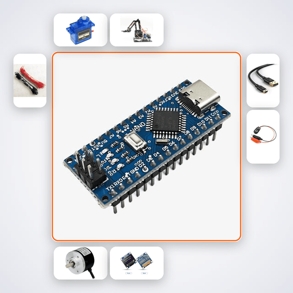 Arduino Inverse Kinematics Arm Kit Kit with Arduino Nano + Servo - Compoden