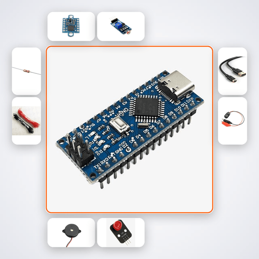 Arduino Laser Tripwire Alarm Kit Kit with Arduino Nano - Compoden