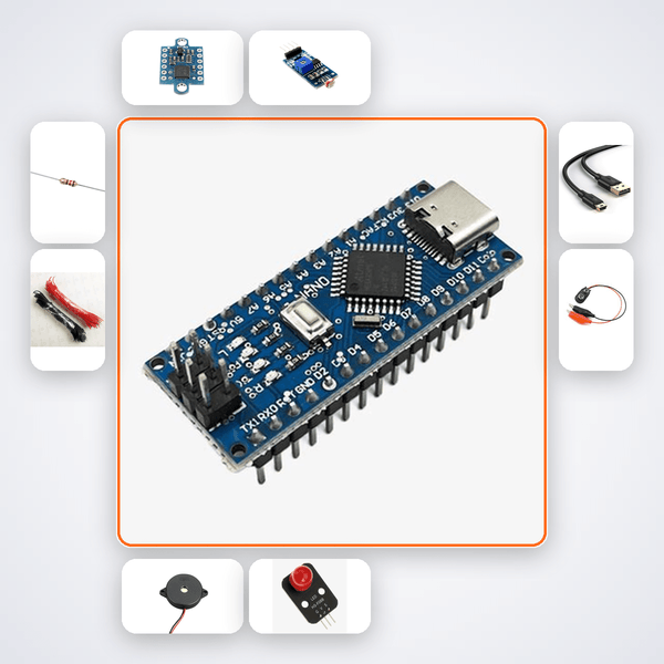 Arduino Laser Tripwire Alarm Kit Kit with Arduino Nano - Compoden
