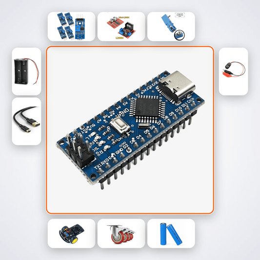 Arduino Line Follower Junior Kit Kit with Arduino Nano + Motor - Compoden