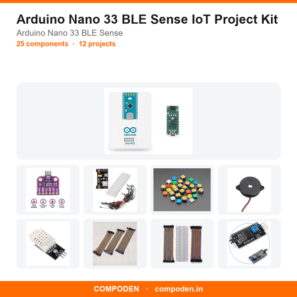 Arduino Nano 33 BLE Sense IoT Project Kit - Compoden
