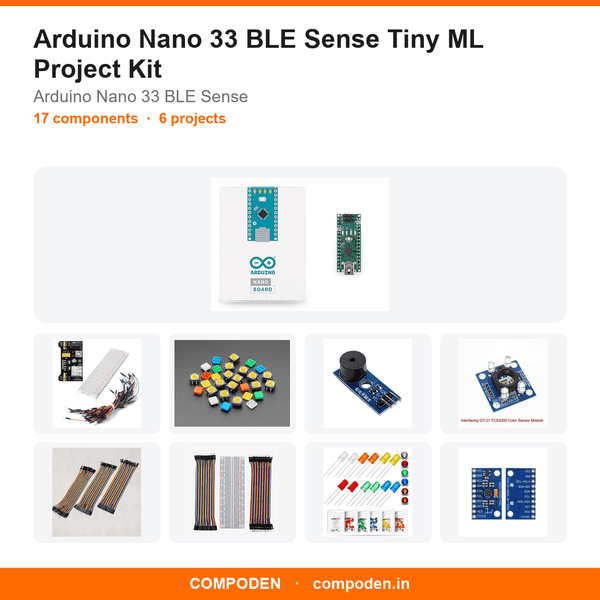 Arduino Nano 33 BLE Sense Tiny ML Project Kit - Compoden