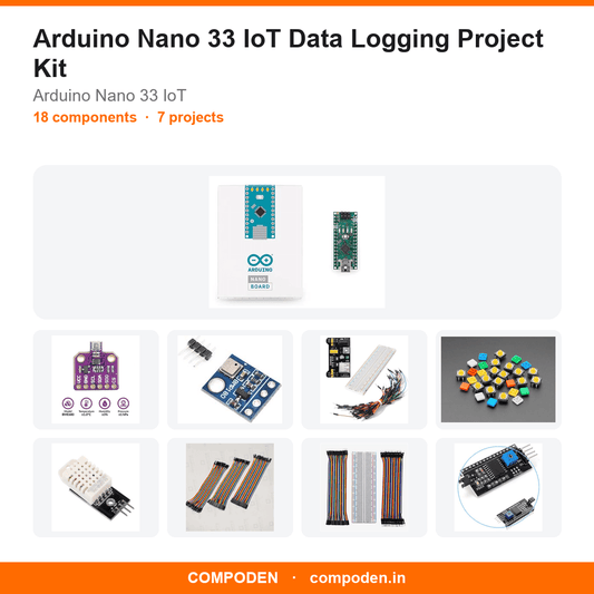 Arduino Nano 33 IoT Data Logging Project Kit - Compoden