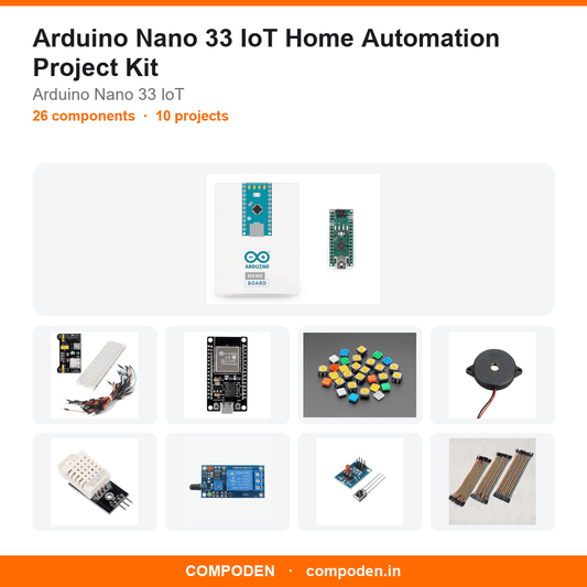 Arduino Nano 33 IoT Home Automation Project Kit - Compoden