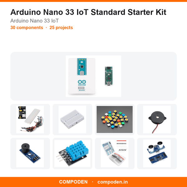Arduino Nano 33 IoT Standard Starter Kit - Compoden