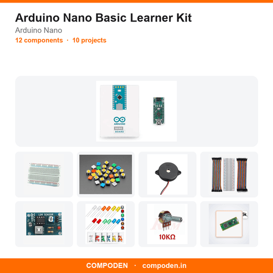 Arduino Nano Basic Learner Kit - Compoden