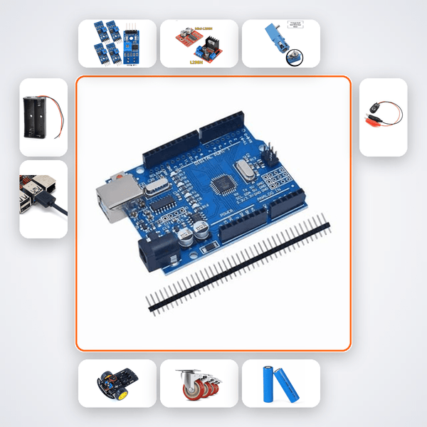 Arduino Q-Learning Line Follower Kit with Arduino Uno + Motor - Compoden