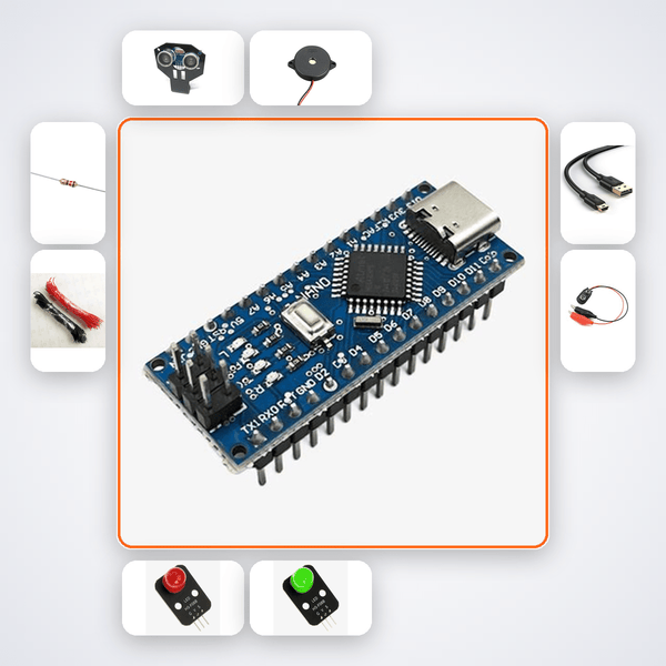 Arduino Ultrasonic Parking Sensor Kit - Learn Distance Sensing for Kids - Compoden