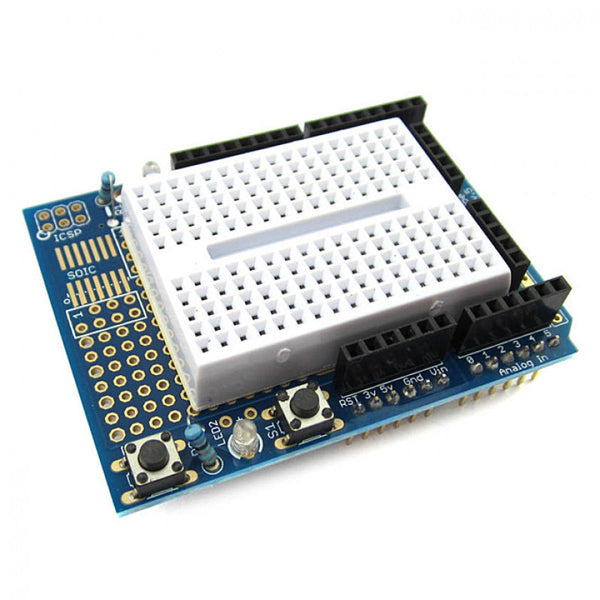Arduino Uno Prototype Shield with Mini Breadboard – SYB-170 Proto Shield – Compoden electronics component