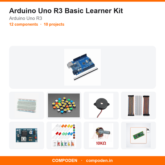 Arduino Uno R3 Basic Learner Kit - Compoden