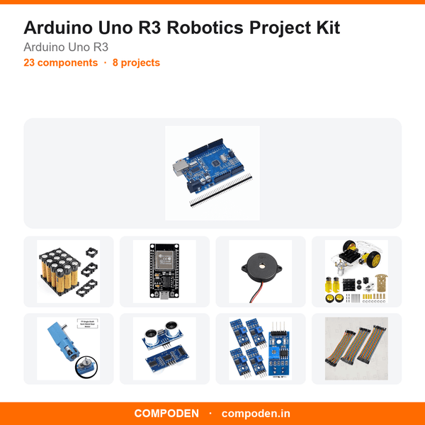 Arduino Uno R3 Robotics Project Kit - Compoden