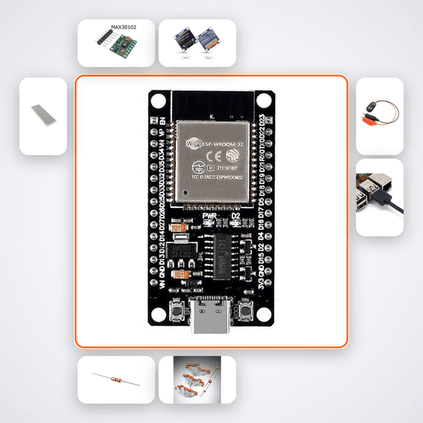 Athlete Fitness Tracker Pro Kit - ESP32 BLE Heart Rate & SpO2 Monitor - Compoden