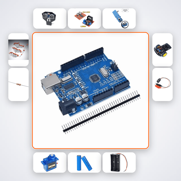 Auto-Parking Car Kit with Arduino Uno - Self-Parking Robot Project - Compoden