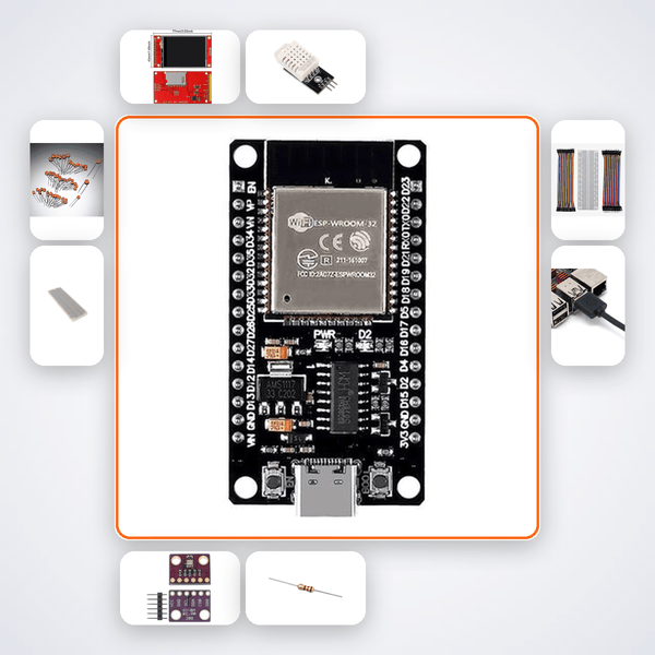 Baby Room Comfort Monitor Kit with ESP32 + DHT22 v8 - Compoden