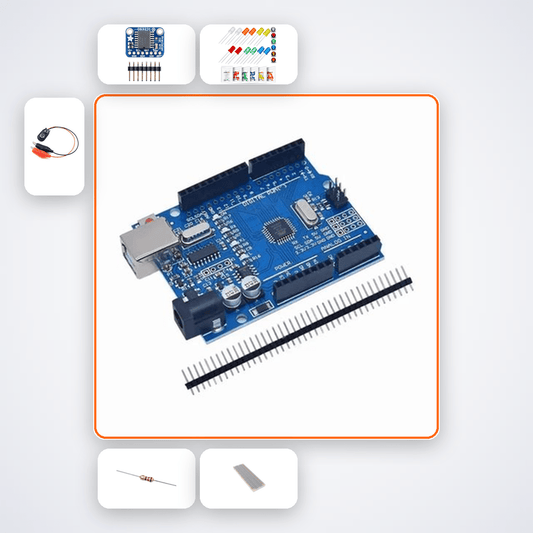 Binary Clock Kit with Arduino Uno + LED - Compoden