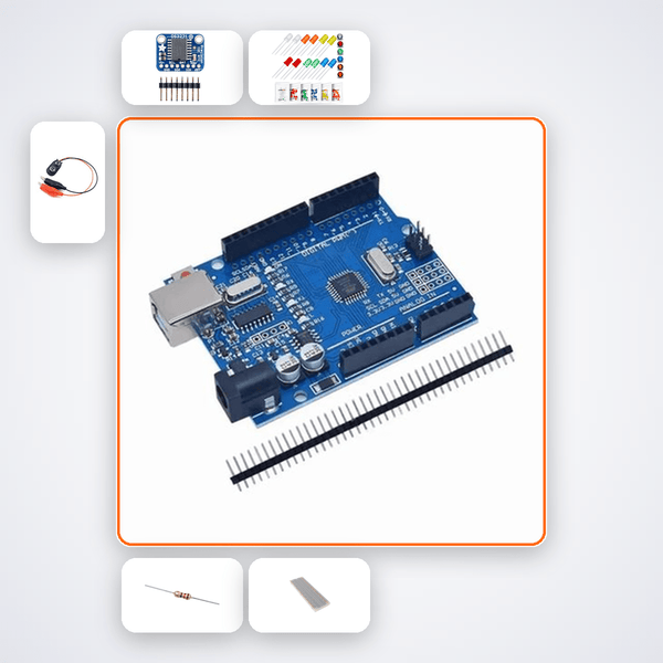 Binary Clock Kit with Arduino Uno + LED - Compoden