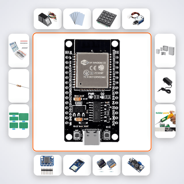 Biometric Home Entry System Kit with ESP32 + LED - Compoden