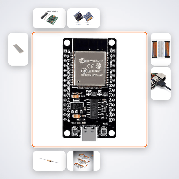 BLE Health Sensor Peripheral Kit with ESP32 + LED - Compoden