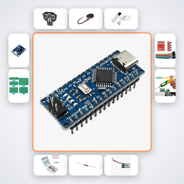 Blind Navigation Ultrasonic Cane Kit with Arduino Nano + Ultrasonic - Compoden