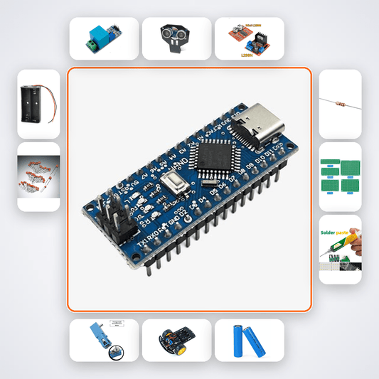 Blind Stick Obstacle Detector Kit with Arduino Nano + NRF24 - Compoden