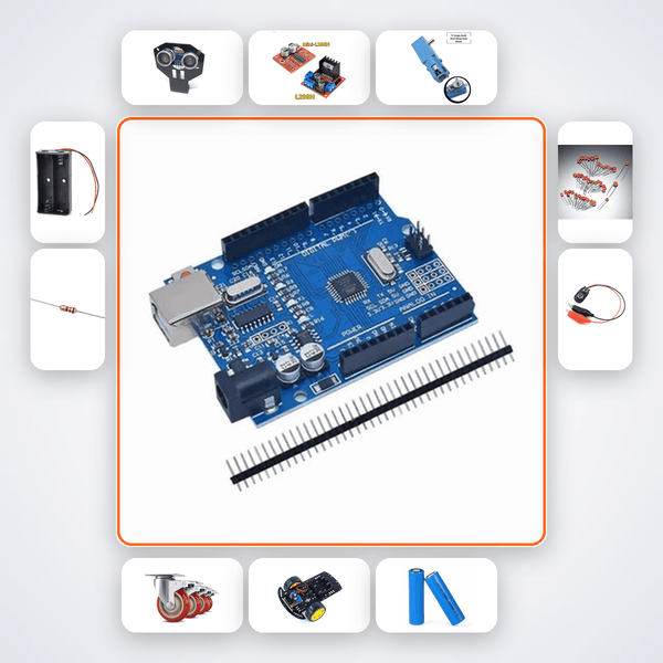 Blind Stick Obstacle Detector Kit with Arduino Uno + Ultrasonic - Compoden