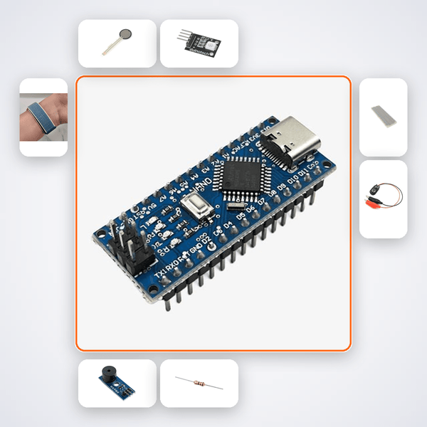 Breathing Rate Biofeedback Trainer Kit with Arduino Nano + LED - Compoden