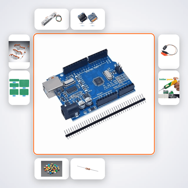 Calibrated Weigh Scale Kit with Arduino Uno + LED - Compoden