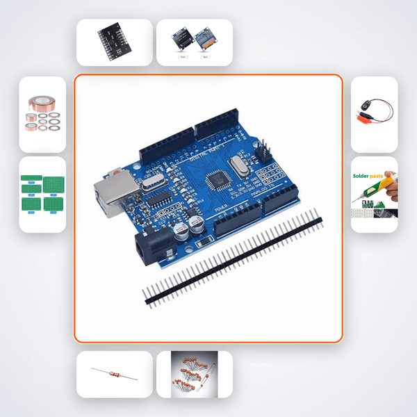 Capacitive Proximity Distance Sensor Kit with Arduino Uno + Sensor - Compoden