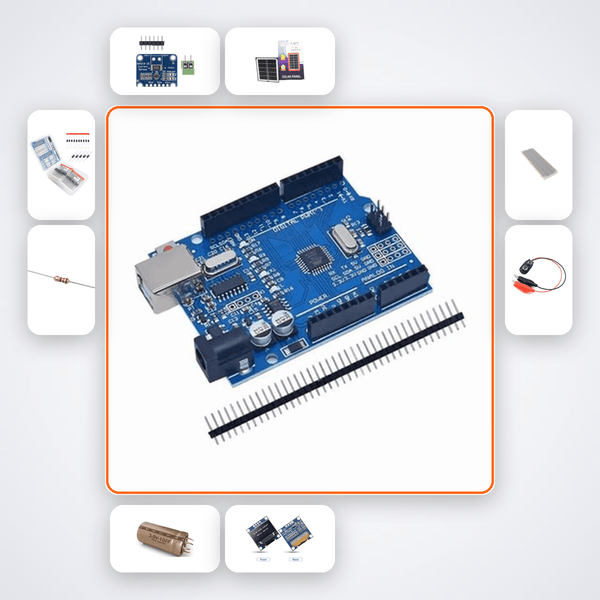 Capacitor Bank Energy Storage Demo Kit with Arduino Uno + LED - Compoden