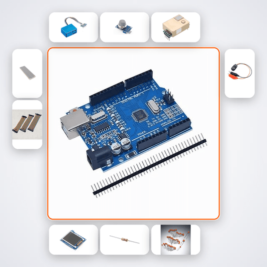 Cyclist Air Quality Tracker Kit with Arduino Uno + Sensor - Compoden
