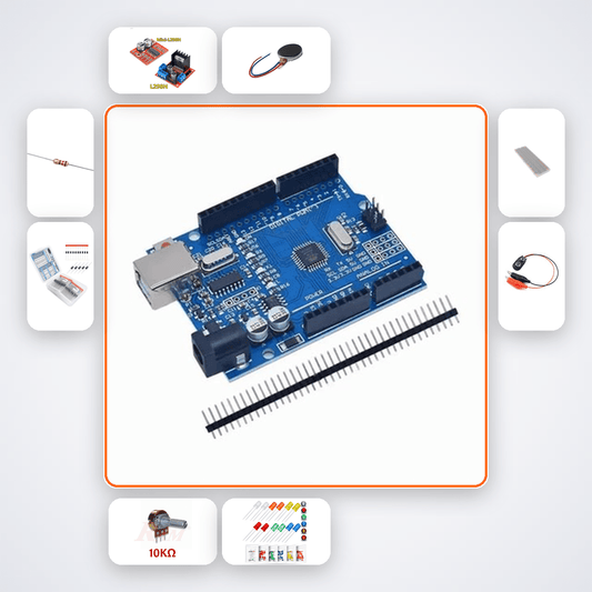 DC Motor PWM Speed Control Kit with Arduino Uno + Motor - Compoden