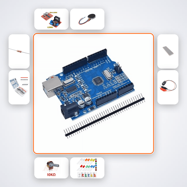 DC Motor PWM Speed Control Kit with Arduino Uno + Motor - Compoden