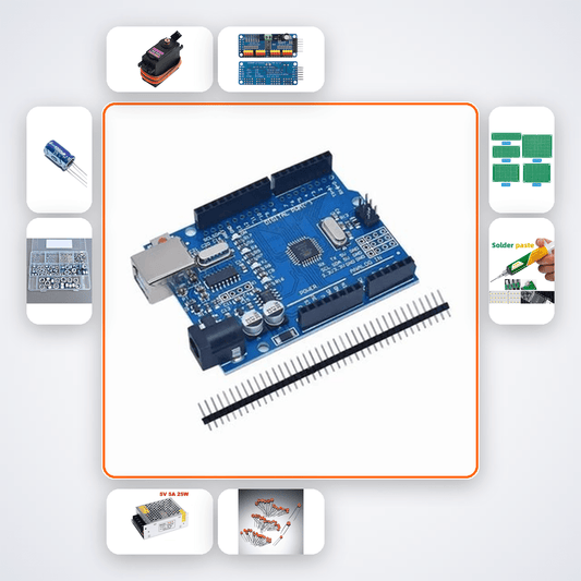 Delta Robot Parallel Arm Kit with Arduino Uno + Servo - Compoden